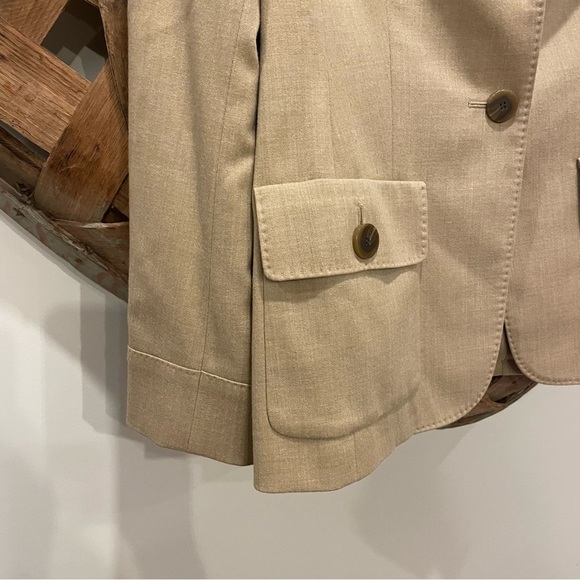 Talbots Tan Wool Blazer With Slight Stretch Size 10 - Picture 2 of 10